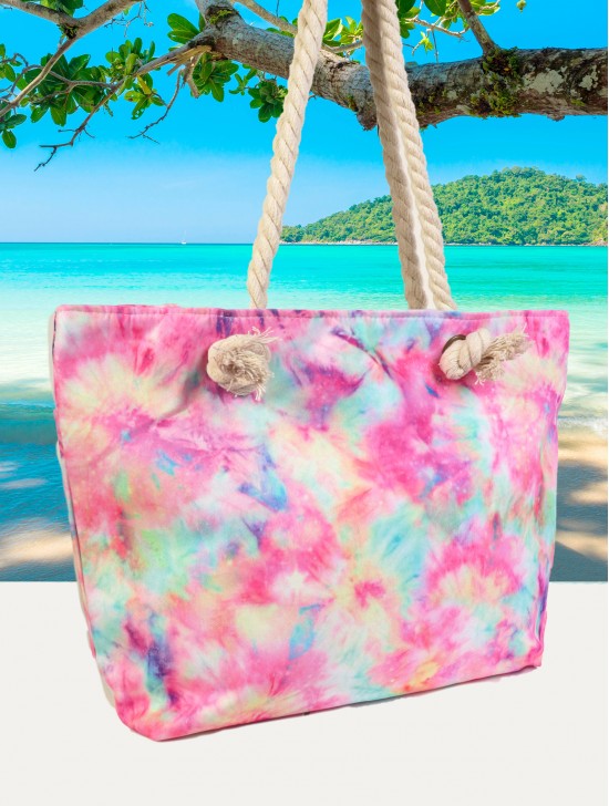 Canvas Tie Dye Print Shoulder Tote